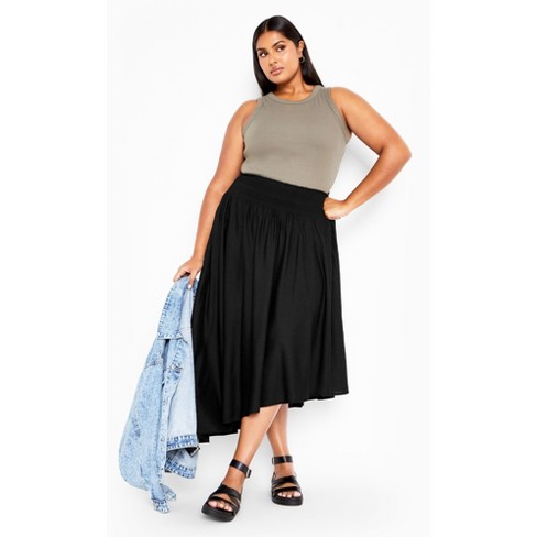 Women's Plus Size Eva Skirt - black | CITY CHIC - image 1 of 4