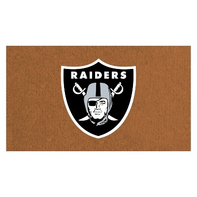 EvergreenNFLLas Vegas Raiders Logo Natural Coir 28 x 16 Inches Indoor Outdoor Doormat
