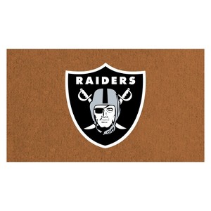 EvergreenNFLLas Vegas Raiders Logo Natural Coir 28 x 16 Inches Indoor Outdoor Doormat - 1 of 4