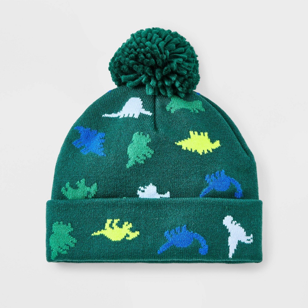 Baby Boys' Dinosaur Printed Beanies - Cat & Jack™ Green 12-24M