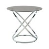 Vynxaria Series 26 in. Chrome Round Glass End Table with Tempered Glass Top and Metal Base - 3 of 4
