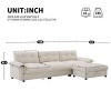 104 Inch L-Shaped Sectional Sofa with Ottoman, Sofa with Charging Ports and Side Pockets, Chenille Sofa with Wood Frame-Coolbibila - 4 of 4
