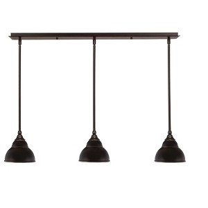 Toltec Lighting Any 3 - Light Chandelier in  Dark Granite with 7" Dark Granite Double Bubble Metal Shade Shade - 1 of 1