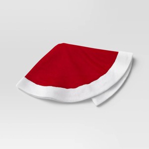 Christmas Plush with Fur Trim Tree Skirt Red and White - Wondershop™ - 1 of 4