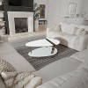36 inModern Coffee Table, Oval Elliptical Shape, White Mango Wood With Antique Brass - 4 of 4