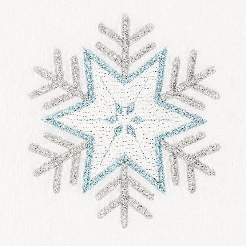 2pk Crystal Snowflake Hand Towel Set White - Linum Home Textiles, 4 of 5