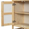 Hostack Sideboard Buffet Cabinet with Rattan Doors and Storage for Entryway Dining Room Kitchen Living Room, Natural - 4 of 4