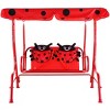 Costway Kids Patio Swing Chair Children Porch Bench Canopy 2 Person Yard Furniture red - 3 of 4
