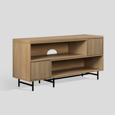 Modern Fluted Door Extendable TV Stand for TVs up to 50" - Saracina Home