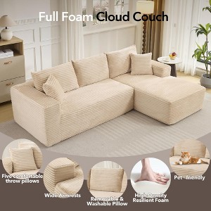 108'' Modular Sectional Sofa,Comfy Cloud Couch with L Shaped Chaise,Modern Deep Seat Boneless Couch for Living Room,3 Seater,No Assembly Required - 1 of 4