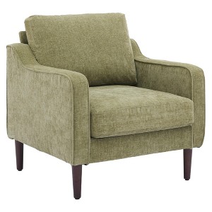 GustoWave Mid-Century Accent Chairs, Modern Linen Fabric Armchair, Comfy Sofa Chairs with Scooped Arms, Reading Chair High Back - 1 of 4