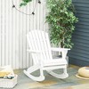 Outsunny Rustic Wooden Adirondack Rocking Chair Outdoor Lounge Chair Fire Pit Seating with Slatted Wooden Design for Patio, Backyard - 3 of 4