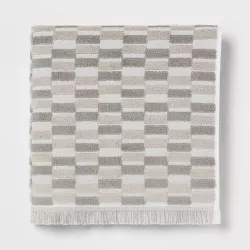 27"x52" Checkerboard Bath Towel Gray/White - Threshold™