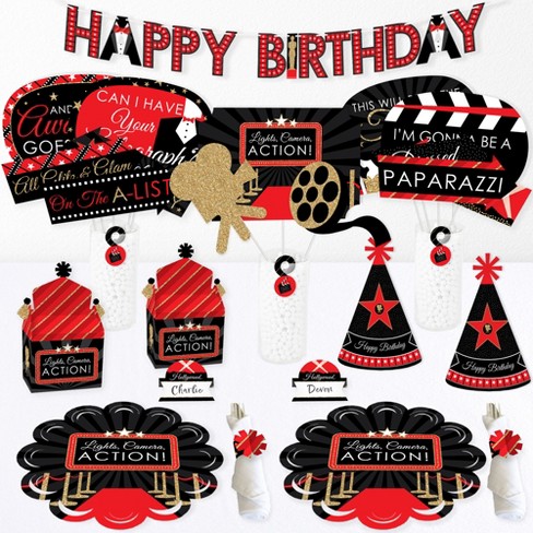 Movie Night Decorations Movie Theme Party Decorations Birthday Supplies  with Movie Hanging Swirls Balloons for Red Carpet Hollywood Movie Theater  Party 