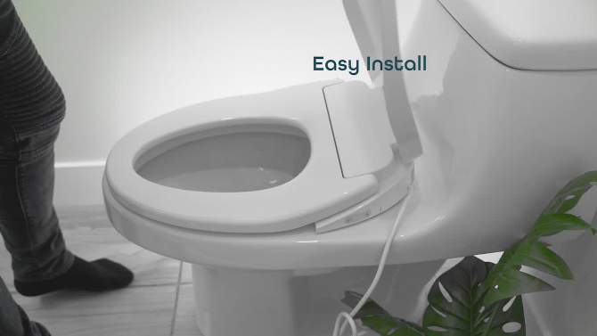 Electronic Smart Toilet Seat Fits Elongated Toilets White - BidetMate, 2 of 12, play video