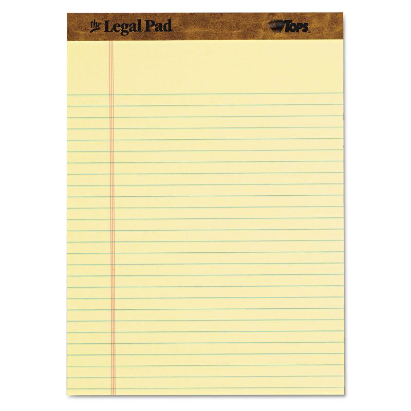 Tops The Legal Pad Ruled Perforated Pads 8 1/2 x 11 Canary 50 Sheets 3 Pads/Pack 75327, 1 of 7