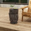 FONTOI End Table Moai Head Side Table Artistic Sculpture Accent Table with Timeless Island Inspired Design for Living Room, GREY, 14.1"*14.1"*20.08" - 2 of 4