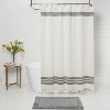 Striped Fringe Shower Curtain Off-white - Threshold™: Cotton Fabric ...