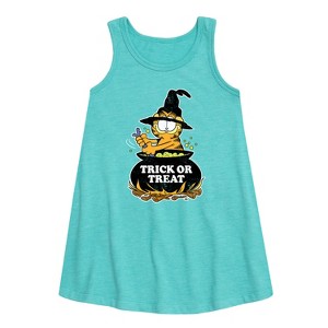 Girls' - Garfield - Trick Or Treat Graphic Sleeveless Aline Dress - 1 of 3