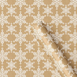 40" 125 sq ft Christmas Roll Wrap White Flakes on Brown Kraft - Wondershop™ - 1 of 3