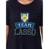 Ted Lasso Mens' TV Series Show Team Nightgown Sleep Pajama Shirt Crewneck Black - 2 of 4