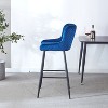 PAGED Modern Velvet Bar Stools Set of 2, Counter Height Bar Chair with Back and Metal Legs for Bar, Kitchen, Dining Room - 3 of 4