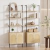 Tall Ladder Bookshelf with Cabinet, 6 Tier Wall Mount Bookcase - 2 of 4