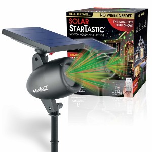 Bell + Howell Startastic Solar Motion Holiday Projector Light with 5 Laser Modes, Remote Control, and Adjustable Mounting Stake No Wiring - 1 of 4