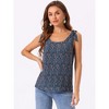 Allegra K Women's Sleeveless Casual Bow Tie Decor Strap Chiffon Floral Tank Tops - 3 of 4