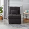 VASIP Living Room Bed Room Furniture with Black Linen Fabric Recliner Chair Bed - 2 of 4