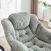 Vynxaria Light Green Modern Lounge Accent Chair with Ottoman and Side Pocket for Small Spaces - 4 of 4