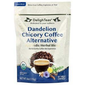 DelighTeas Ayurvedic Herbal Blend, Dandelion Chicory Coffee Alternative, Caffeine Free, 6 oz (170 g) - 1 of 2