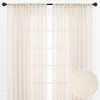 Chanasya 2pk Leaf Voile Sheer Window Curtain Panels - Set of 2 - 2 of 4