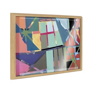 Kate and Laurel Blake Scaffolding Framed Printed Glass by Caleb Griswold, 18x24, Natural - 1 of 4