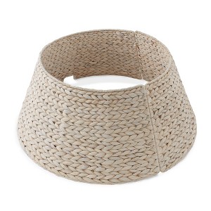 Casafield Water Hyacinth Christmas Tree Collar, Woven Tree Base Cover with Cord Cut Out - 1 of 4