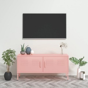 vidaXL TV Stand Pink 41.3 in.x13.8 in.x19.7 in. Steel - 1 of 4