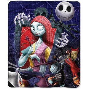 Disney Nightmare Before Christmas Jack Sally Silk Touch Throw Blanket - 1 of 3