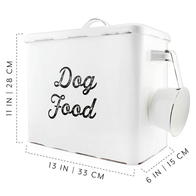 AuldHome Design Farmhouse Dog Food Canister; Retro Style Storage Bin for Pet Food, 3 of 9