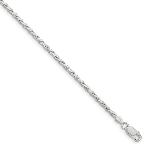 Solid Sterling Silver 2.5mm Rope Bracelet high quality 8”