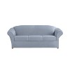 4pc Ultimate Stretch Suede Sofa Slipcovers Pacific Blue - Sure Fit: Polyester & Spandex, Machine Washable - image 2 of 3