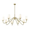 Gianna 8-Light Matte Black Chandelier with Opaque White Shades - Modern Minimalist Design - 3 of 4