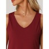 cheibear Women's V-Neck Sleeveless Pajamas Tank Dress with Pockets Nightgowns - 4 of 4