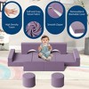 Kids Modular Play Couch, 13 Pcs Toddler Couch With Washable Velvet Covers, Building Fort Toddler Sofa Set, Convertible Foam Floor Chair for Playroom - 4 of 4