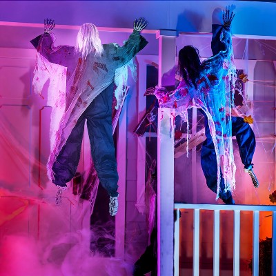 Joyfy 2 Pack 47" Halloween Climbing Dead Zombies Wall Decoration, Outdoor Haunted House Prop, Yard Holiday Party Decor