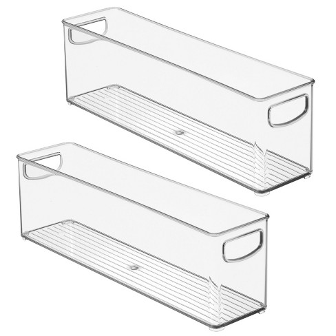 2 Pack mDesign Plastic Kitchen Pantry Cabinet Food Storage Bin Clear 