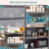 GlasFlength Decorative Storage Cabinets, 4 Level Flip Door, Grey, 31.5"*13.8"*40.8" - 4 of 4