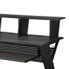 Humanity 47" Decorative Bookshelf Black - Acme Furniture: Metal Frame, Wood Composite Surface, Open Storage Shelf - 3 of 4