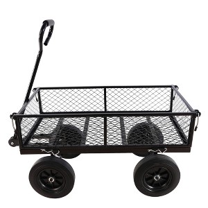 SEVOBAL Utility Storage Cart Garden Flower Cart With Green Canvas Bag For Easy Transportation Of Firewood, Green, 44.40"*20.40"*41.30" - 1 of 4