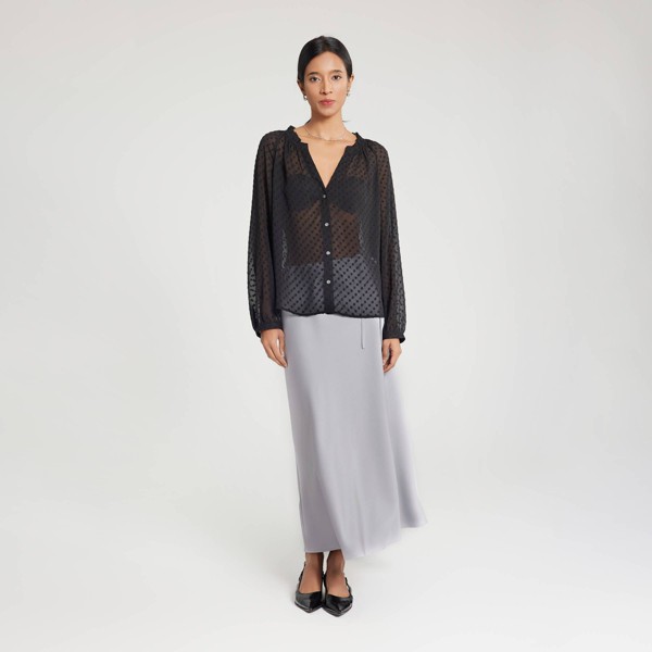Blusa con cuello fruncido y mangas raglán para mujer - A New Day™ 2