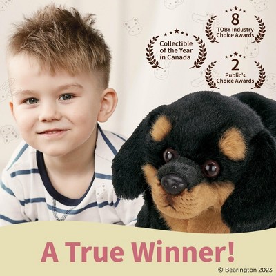 Harley Black and Tan Faux-Fur Dachshund Plush Toy, 13 Inches